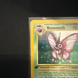 1999 Pokemon Venomoth Holo Rare 1st Edition Jungle 13/64 LP + Card - Image 2
