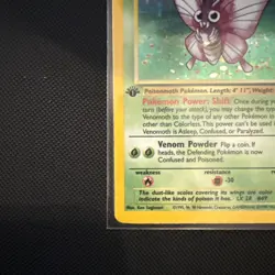 1999 Pokemon Venomoth Holo Rare 1st Edition Jungle 13/64 LP + Card - Image 5