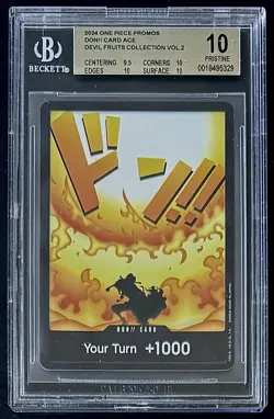 BGS 10 One Piece DF02 Don Card Ace Alt Art - English - Foil - Graded - Image 1