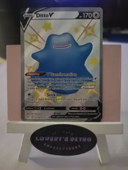 Ditto V SHINY SV118/SV122 Shining Fates NM Full Art Ultra Rare Pokemon Card - Image 1
