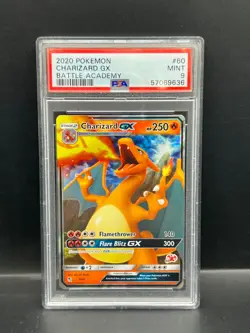 Pokemon PSA 9 MINT Charizard GX 9/68 Battle Academy #60 Stamped 2020 S#9636 - Image 1