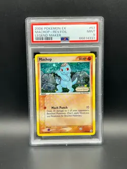 Pokemon PSA 9 MINT Machop 57/92 Legend Maker Reverse Holofoil 2006 S#4331 - Image 1