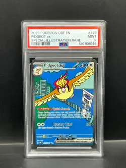 Pokemon PSA 9 MINT Pidgeot ex 225/197 Obsidian Flames Illustration FA Holo #8049 - Image 1