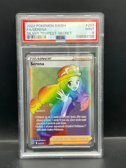 Pokemon PSA 9 MINT Serena 207/195 Silver Tempest FA Holofoil 2022 S#4196 - Image 1