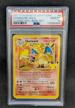 Pokemon PSA 10 GEM MT Charizard 4/102 Celebrations Classic Collection 2021 #0658 - Image 1