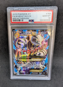 Pokemon PSA 10 GEM MT M Mewtwo EX 159/162 Breakthrough FA Holofoil 2015 S#0699 - Image 1