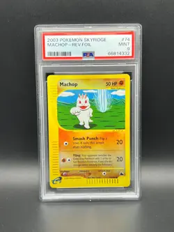 Pokemon PSA 9 MINT Machop 74/144 Skyridge Reverse Holofoil 2003 E Reader S#4332 - Image 1