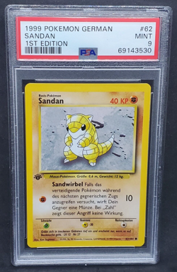 Pokemon PSA 9 MINT German Sandshrew Sandan 62/102 1st Edition Base Set s#3530 - Image 1