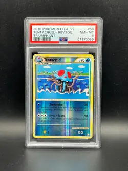 Pokemon PSA 8 NM-MT Tentacruel 50/102 HGSS Triumphant Reverse Holo 2010 S#0066 - Image 1