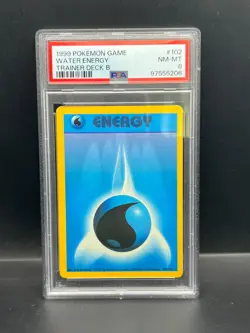 Pokemon PSA 8 NM-MT Water Energy 102/102 TRAINER DECK B Non-Holo 1999 S#5206 - Image 1