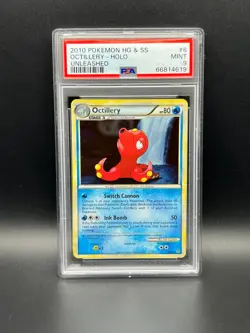 Pokemon PSA 9 MINT Octillery 6/95 HGSS Unleashed Holofoil 2010 S#4619 - Image 1