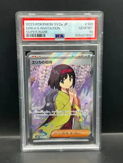 Pokemon PSA 10 GEM MT JAPANESE Erika's Invitation 196/165 SV 151 Holo S#1837 - Image 1