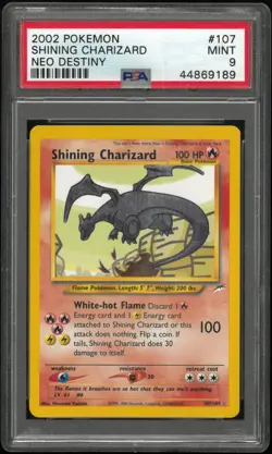 2002 Pokemon Neo Destiny Shining Charizard PSA 9 107/105 - Image 1