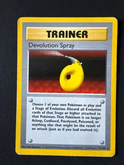 DEVOLUTION SPRAY 72/102 HP RARE BASE SET SHAWDOWLESS UNLIMITED POKEMON 1999 - Image 1