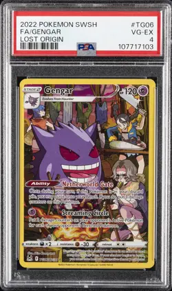 2022 POKEMON SWORD & SHIELD LOST ORIGIN #TG06 FULL ART/GENGAR PSA 4 - Image 1