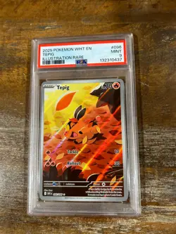 POKEMON 2025 White Flare Illustration Rare TEPIG #096 PSA 9 Mint RARE - Image 1