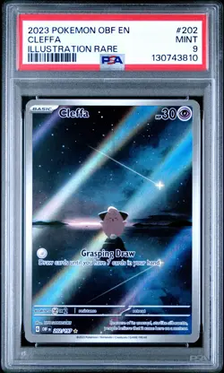 2023 POKEMON OBF EN-OBSIDIAN FLAMES ILLUSTRATION RARE #202 CLEFFA PSA 9 - Image 1