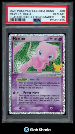 2021 POKEMON SWORD & SHIELD CELEBRATIONS #88/92 MEW EX CLASSIC COLLECTION PSA 10 - Image 1
