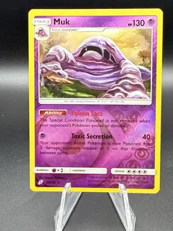 Pokemon TCG Team Up Muk Reverse Holo Rare #63/181 Sun and Moon - Image 1