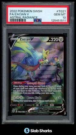 2022 POKEMON SWORD & SHIELD ASTRAL RADIANCE ZACIAN V TRAINER GALLERY PSA 10 - Image 1