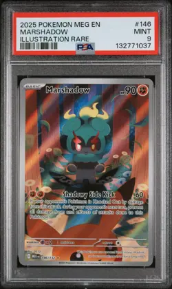 2025 POKEMON MEG EN-MEGA EVOLUTION ILLUSTRATION RARE #146 MARSHADOW PSA 9 - Image 1