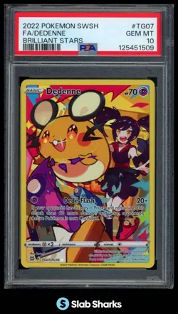 2022 POKEMON SWORD & SHIELD BRILLIANT STARS DEDENNE TRAINER GALLERY HOLO PSA 10 - Image 1