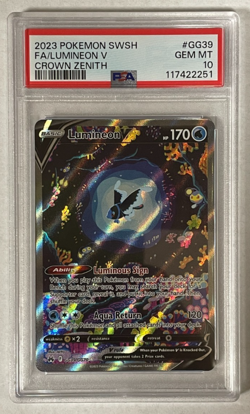 Lumineon V Full Art PSA 10 GEM MT 2023 Pokemon SWSH Crown Zenith #GG39 - Image 1