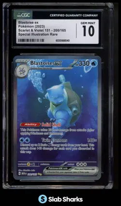 2023 POKEMON SV 151 #200/165 BLASTOISE EX SPECIAL ILLUSTRATION RARE CGC 10 - Image 1