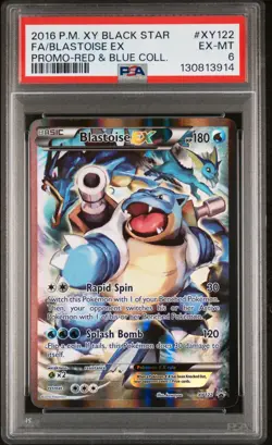 2016 POKEMON XY BLACK STAR PROMO RED & BLUE COLL FULL ART/BLASTOISE EX PSA 6 - Image 1