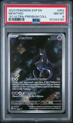 2023 POKEMON SVP EN-SV BLACK STAR PROMO 151 ULTRA-PREM COLL #052 MEWTWO PSA 8 - Image 1