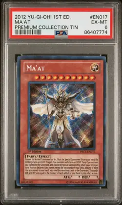 Yugioh PSA 6 EX-MT Ma'at PRC1-EN017 Secret Rare 1st Edition 2012 S#7774 - Image 1