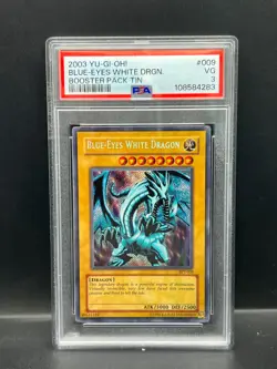Yugioh PSA 3 VG Blue-Eyes White Dragon BPT-009 Secret Rare Unlimited 2003 S#4271 - Image 1