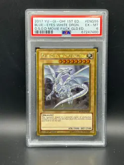 Yugioh PSA 6 EX-MT Blue-Eyes White Dragon MVP1-ENG55 Gold Rare 1st Edition #7460 - Image 1