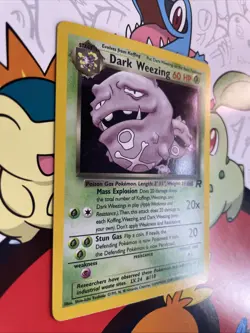 Dark Weezing 14/82 Team Rocket Holo WOTC Pokemon 2000 Card Vintage LP - Image 2