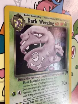 Dark Weezing 14/82 Team Rocket Holo WOTC Pokemon 2000 Card Vintage LP - Image 3