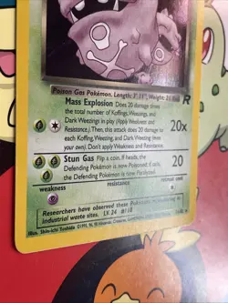 Dark Weezing 14/82 Team Rocket Holo WOTC Pokemon 2000 Card Vintage LP - Image 4