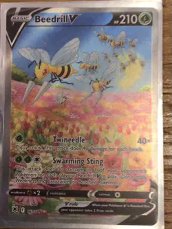 Pokemon TCG Beedrill v Astral Radiance Holo Ultra Rare Card 161/189 NM Condition - Image 1