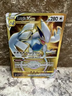 Lugia VSTAR 211/195 Silver Tempest 2022 Secret Gold Rare Holo Pokemon Card TCG - Image 1