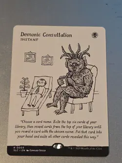 Demonic Consultation MINT Borderless 0004 Secret Lair Countdown SLC MTG Unplayed - Image 1