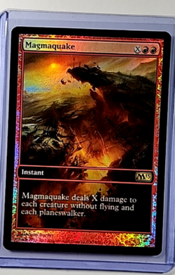 2012 MTG Magic The Gathering Game Day Full Art Promo Foil #140 Magmaquake LP - Image 1