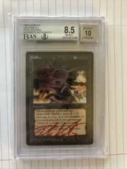 Beckett 8.5 Hellfire Legends Auto 10 Signed Pete Venters. MTG - Image 1