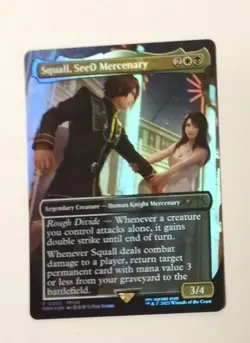 MAGIC THE GATHERING FINAL FANTASY SQUALL SEED MERCENARY FULL ART FOIL PROMO - Image 1