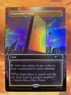 MTG Foil Borderless Command Tower SLD: X Marvel's Spider-Man: Heroic Deeds! - Image 1
