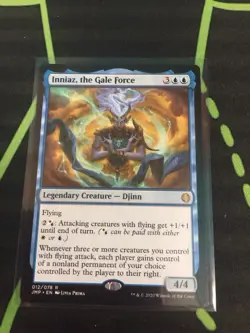 MTG Magic The Gathering Inniaz, The Gale Force JMP Rare Azorious Djinn - Image 1