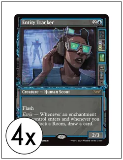 4x Entity Tracker, Showcase Art, Duskmourn House of Horrors, MTG NM - Image 1