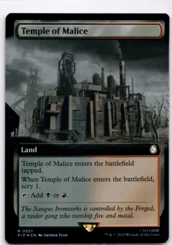 MTG Temple of Malice (Extended Art) Foil NM Universes Beyond: Fallout R Magic 52 - Image 1
