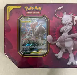 2019 POKEMON MEW & MEWTWO GX SM191 TAG TEAM POWER PARTNERSHIP TIN SEALED - Image 2