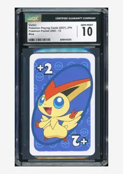 Pokemon CGC 10 GEM MINT Victini Blue 2021 Pokemon Pocket Uno Japanese - Image 1
