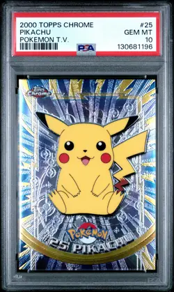 2000 TOPPS CHROME POKEMON T.V. #25 PIKACHU PSA 10 - Image 1