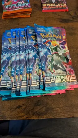 2023 Pokemon TCG Lot Of 10 Korean Booster Pack Triplet Beat SV1a - Sealed New - Image 2